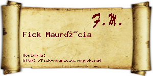 Fick Maurícia névjegykártya